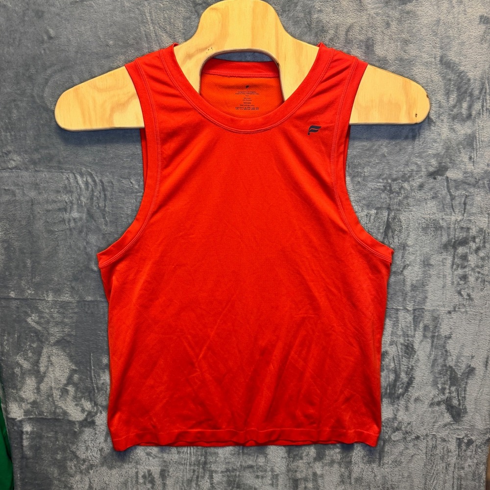 2345 | Fabletics Cashel Tank Orange Mesh Athletic Workout Top Womens L